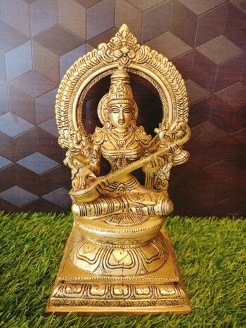 Brass Saraswathi with Thiruvachi