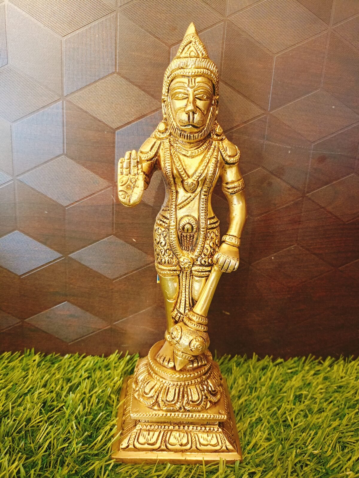 Lord Hanuman Blessing Large Brass Idol