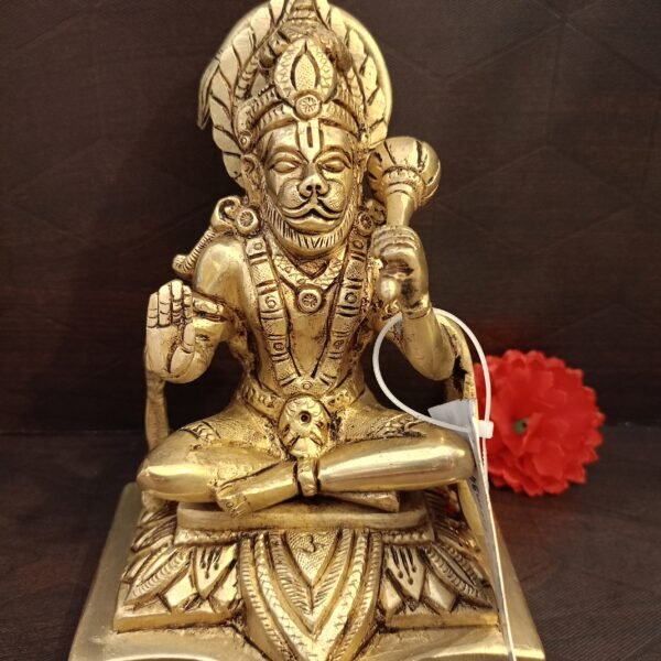 Lord Hanuman Sitting Brass Idol