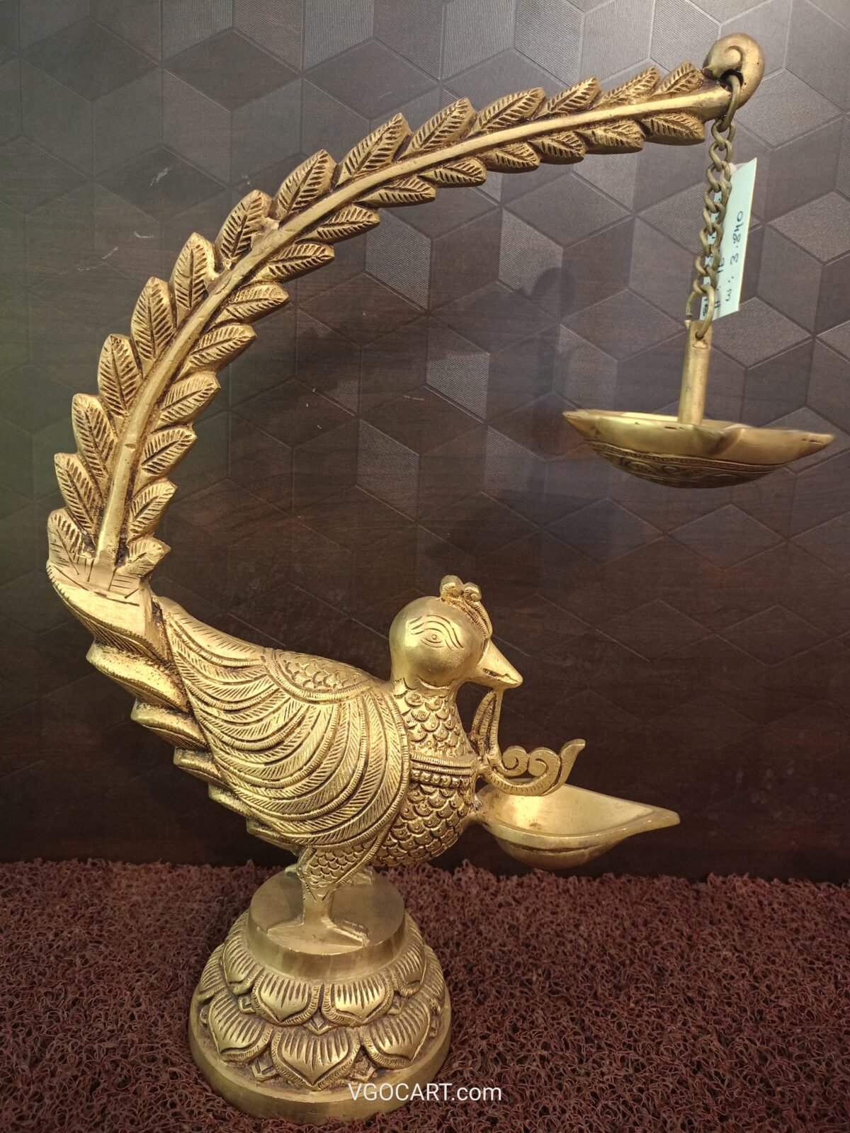 brass parrot designer diya pooja gift home decor vgocart coimbatore india2 scaled