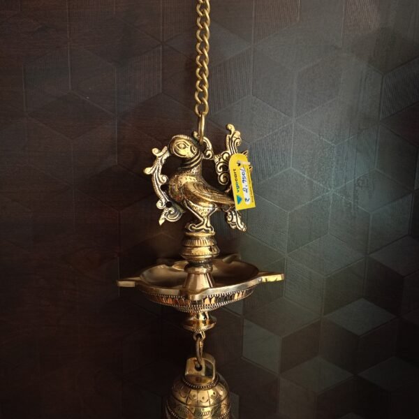 Brass Annam Diya With Bell / Wall Hanging 23"