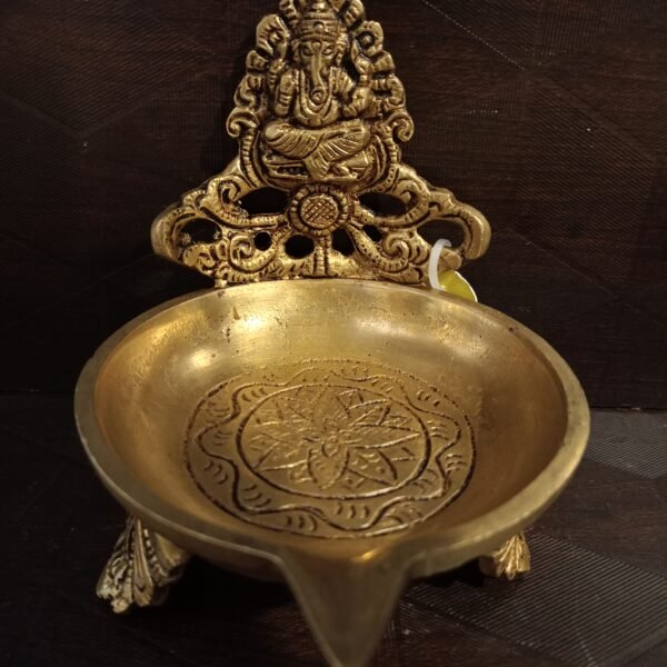 Brass Ganesha Diya 4" For Pooja