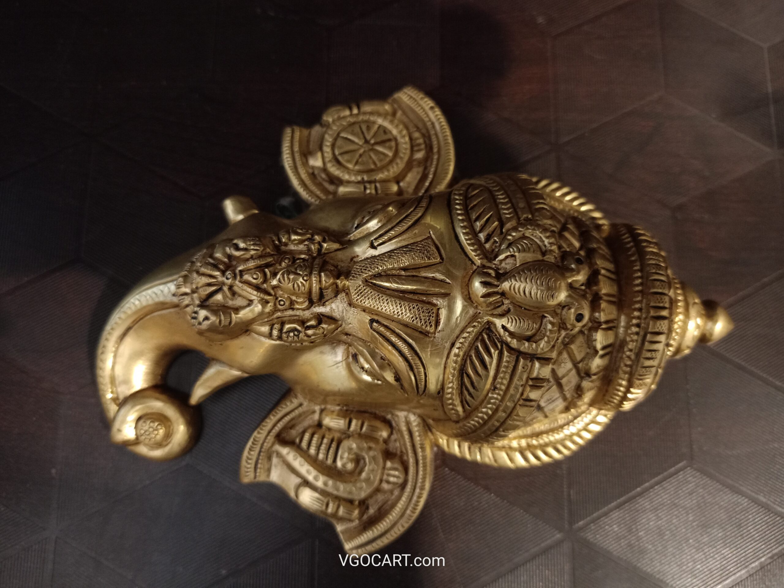 Buy Brass Ganesha Trunk With Lakshmi On The Face / Wall Mount 6.5 ...