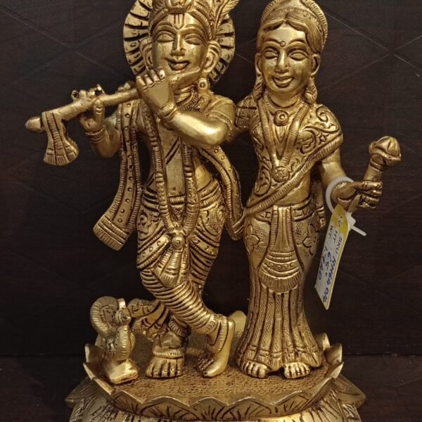 brass radha krishna idol