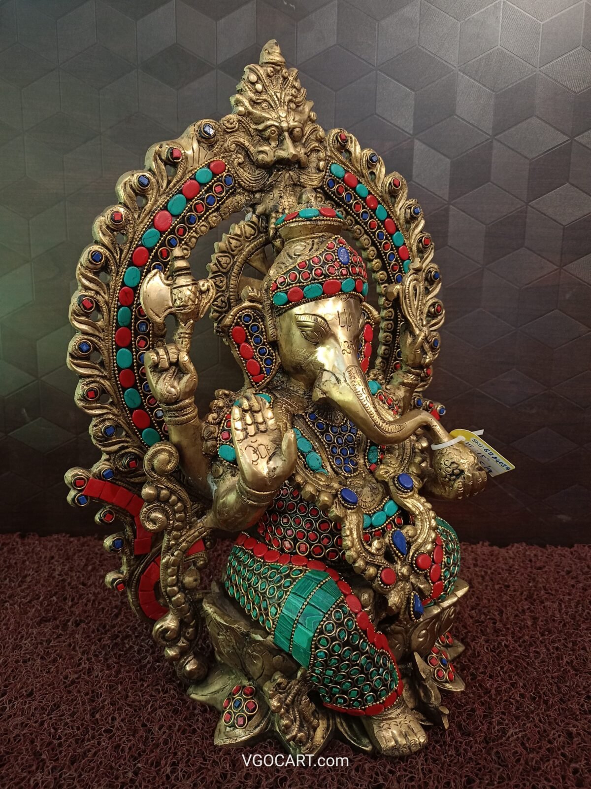 brass stone ganesha idol vgocart coimbatore india2 scaled