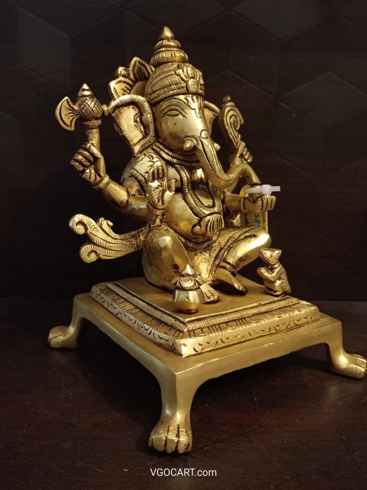 brass ganesha chowki stand pooja gift vgocart coimbatore india3 scaled