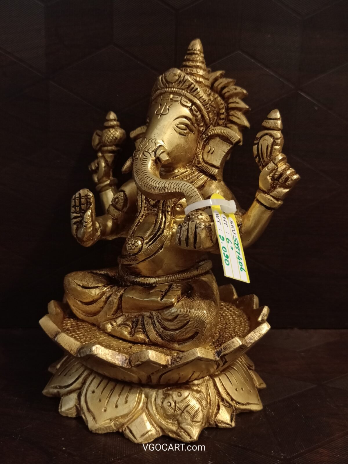 brass lotus ganesha idol pooja gift vgocart coimbatore india1 scaled