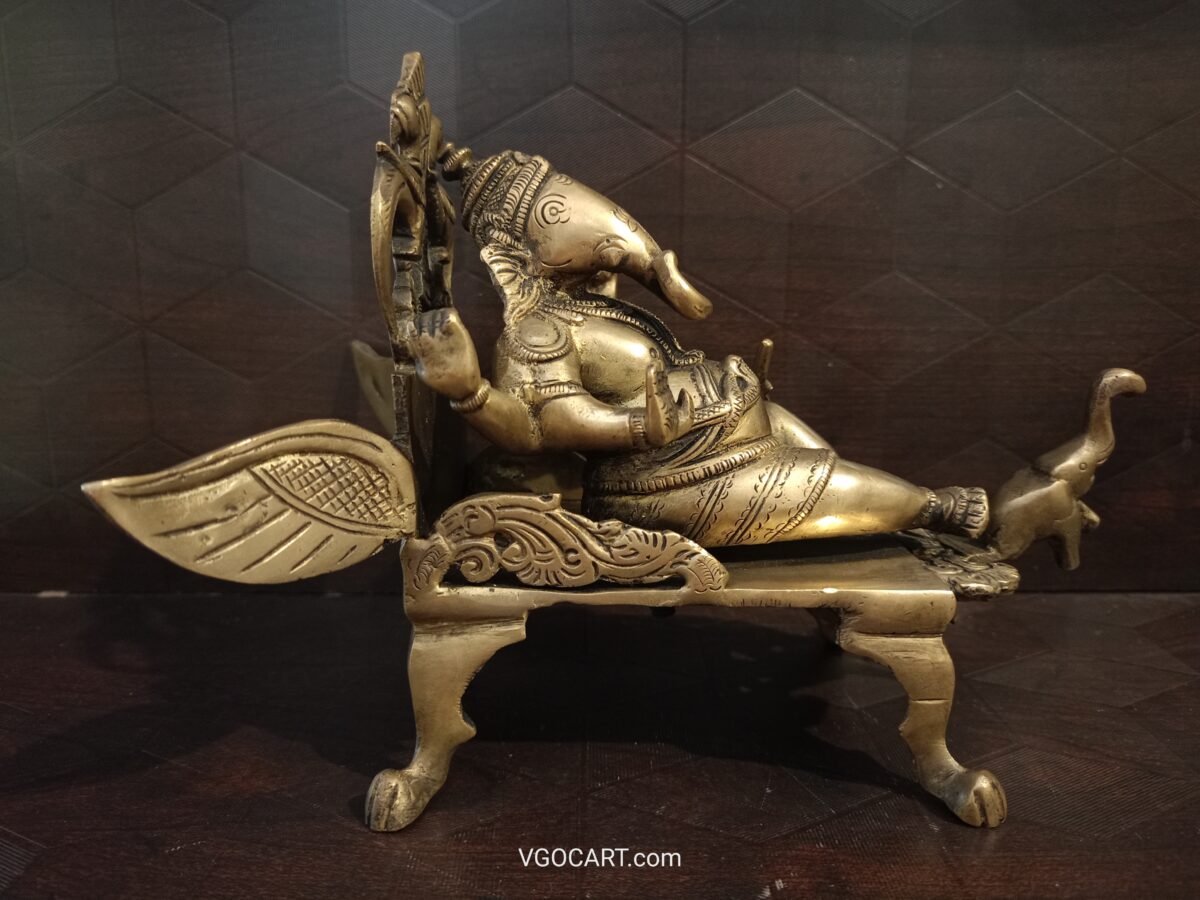 brass sleeping ganesha idol pooja gift home decor show piece vgocart coimbatore india2 scaled