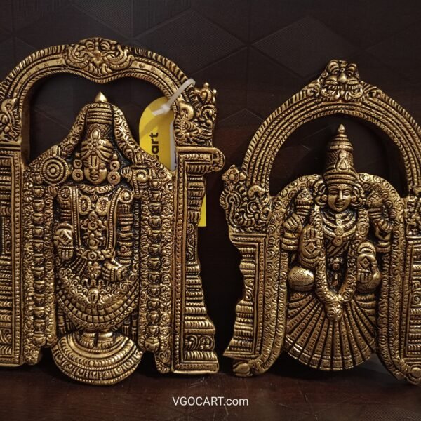 Brass Lord Balaji and Padmavathithayar Wall Mount