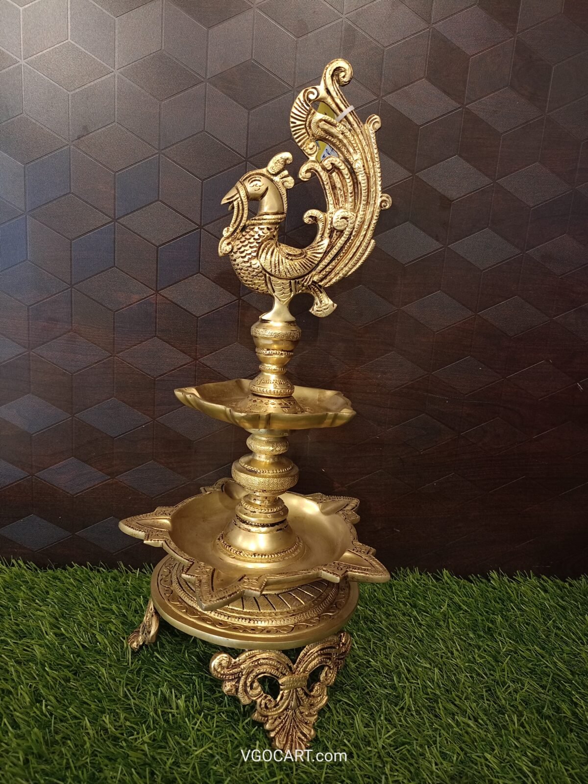 buy brass peacock diya two layer online coimbatore 2 scaled