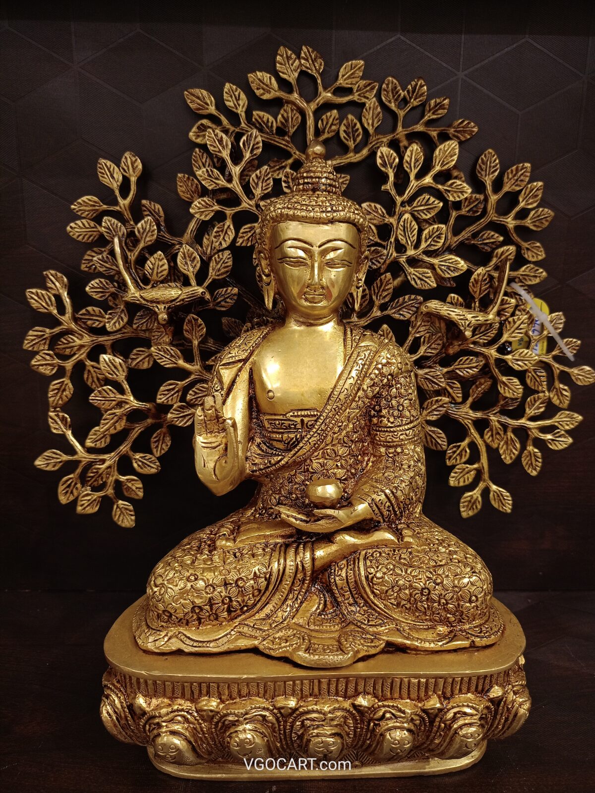 brass buddha under tree gift vgocart coimbatore india scaled