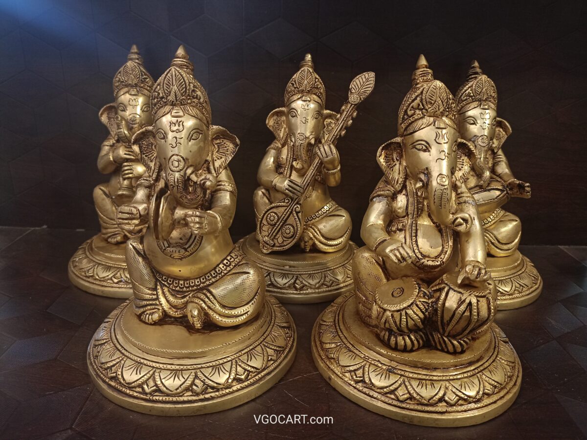 brass ganesha music set pooja gift vgocart coimbatore india 2 scaled