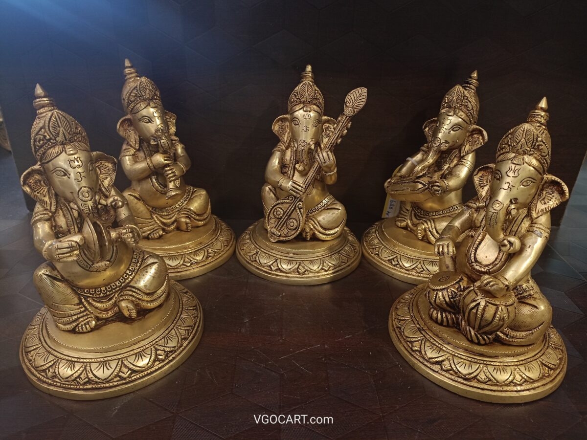 brass ganesha music set pooja gift vgocart coimbatore india3 scaled