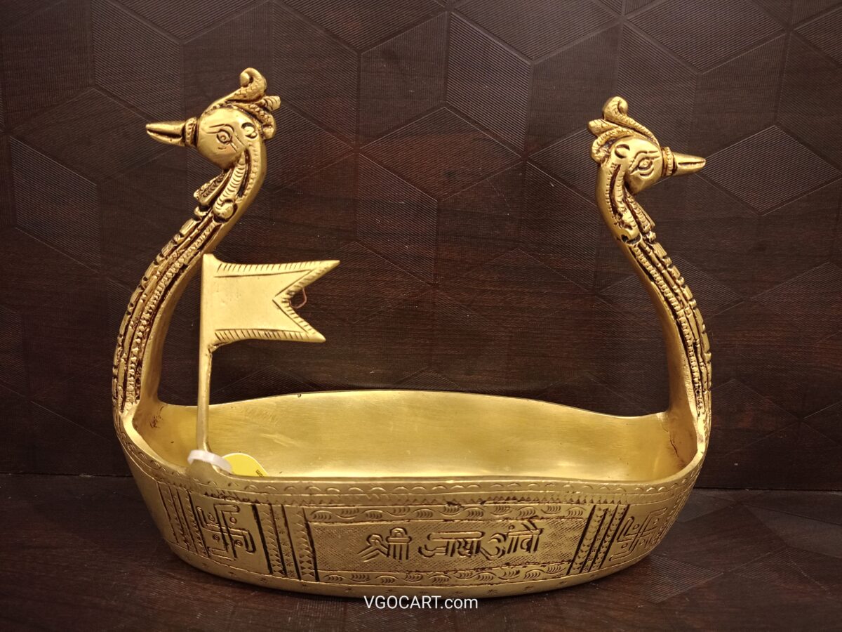 brass peacock boat gift vgocart coimbatore india scaled