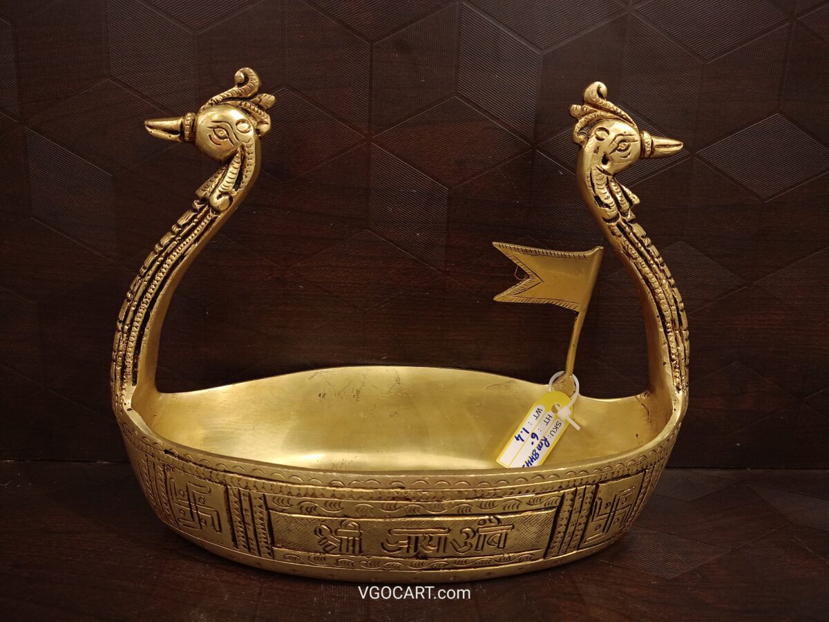 brass peacock boat gift vgocart coimbatore india1 scaled