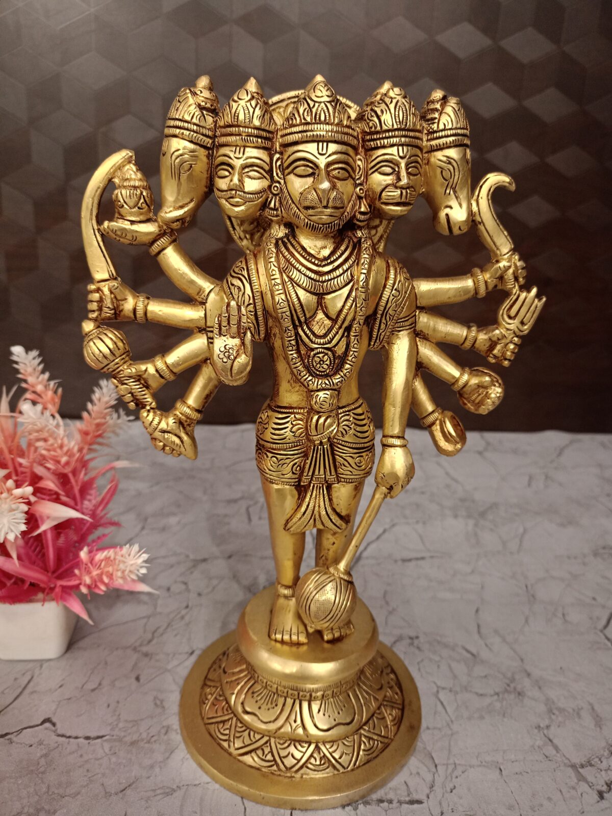 Brass five face hanuman idol pooja gift vgocart coimbatore india scaled