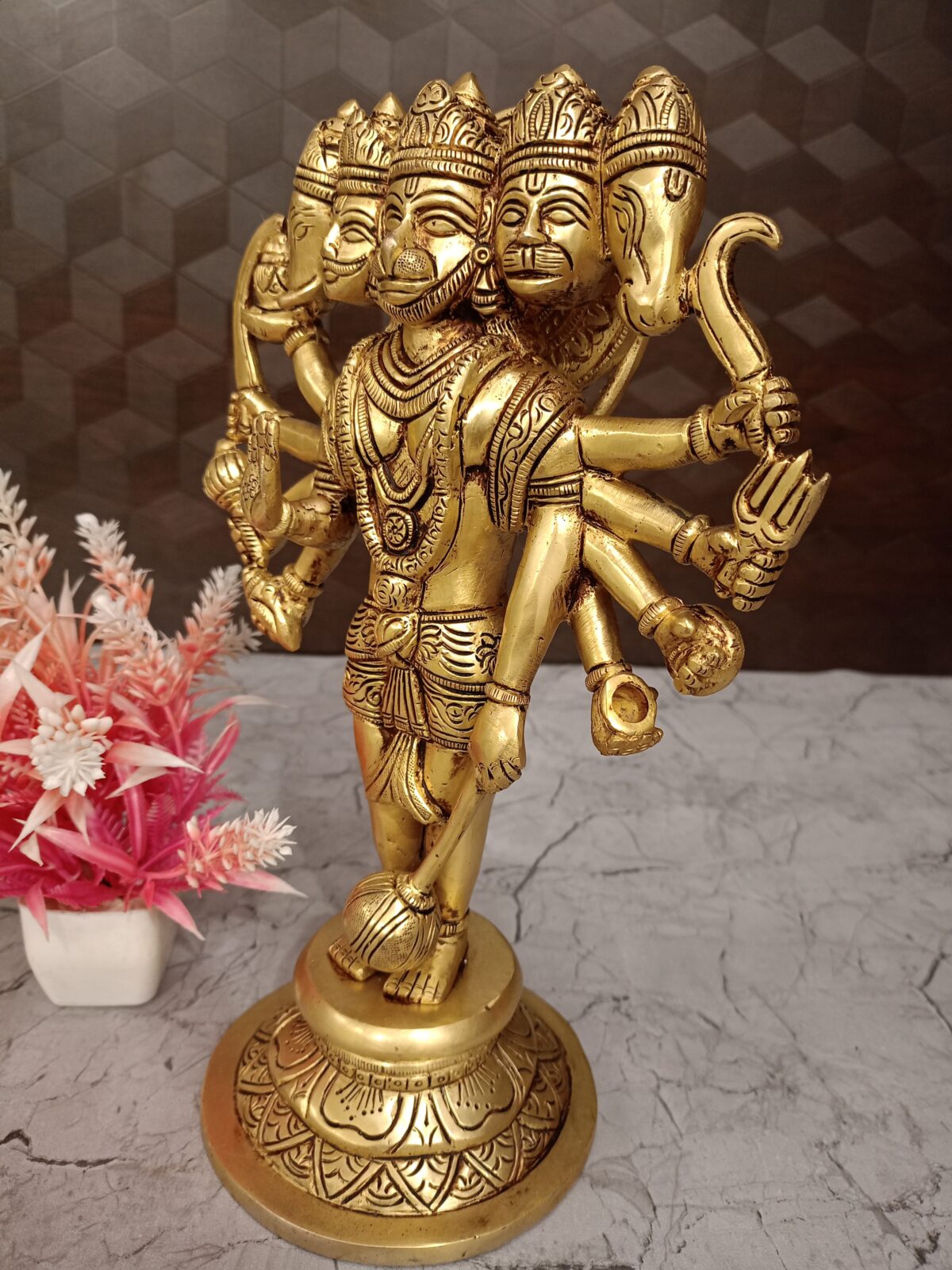 Brass five face hanuman idol pooja gift vgocart coimbatore india1 scaled