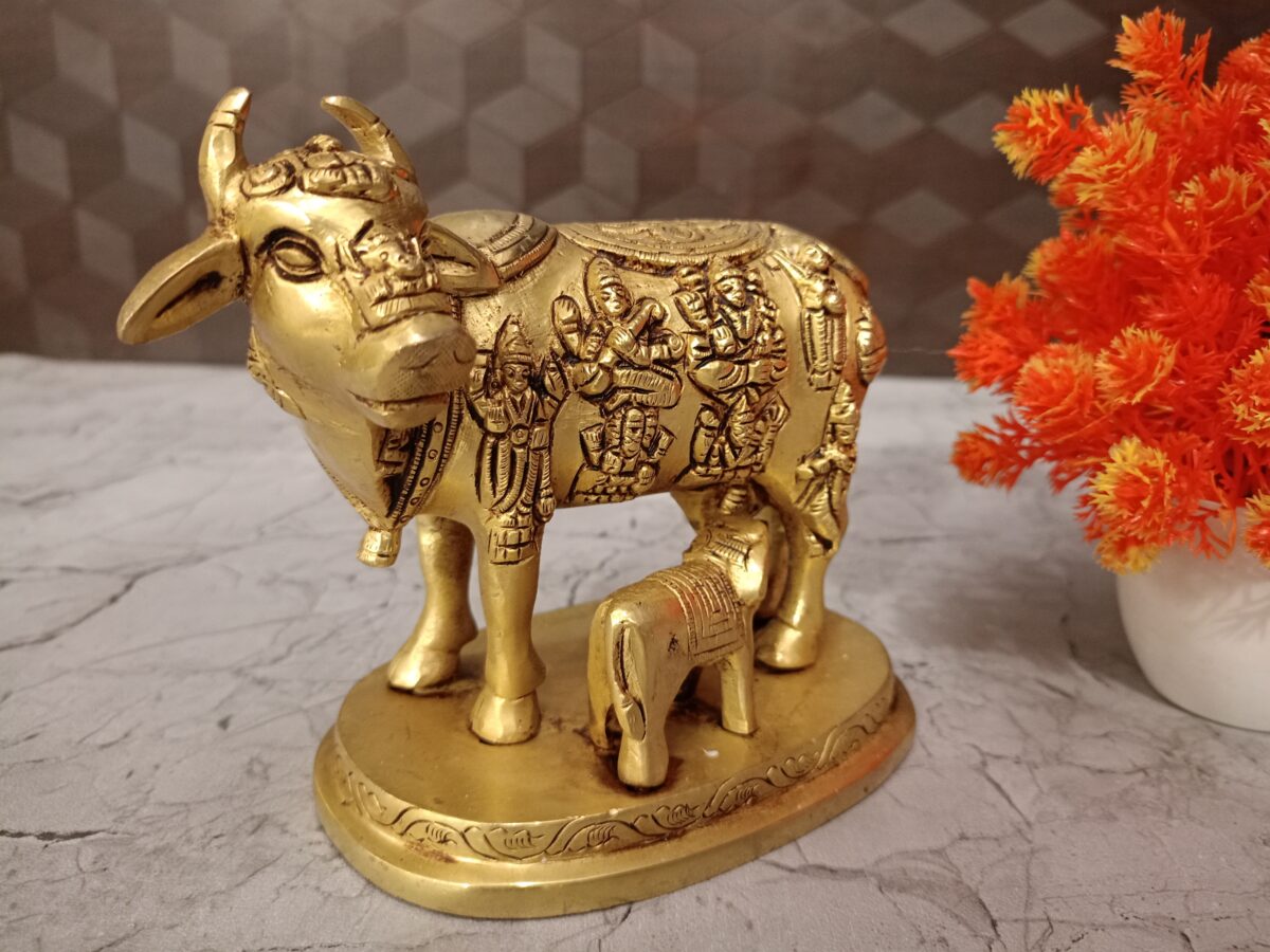 brass cow and calf multi gods idol pooja gift vgocart coimbatore india1 scaled