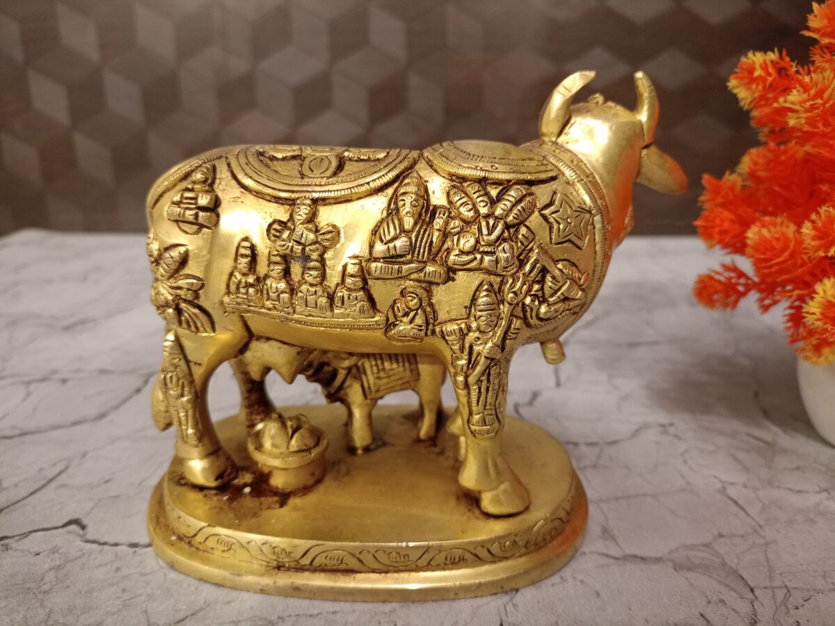 brass cow and calf multi gods idol pooja gift vgocart coimbatore india2 scaled