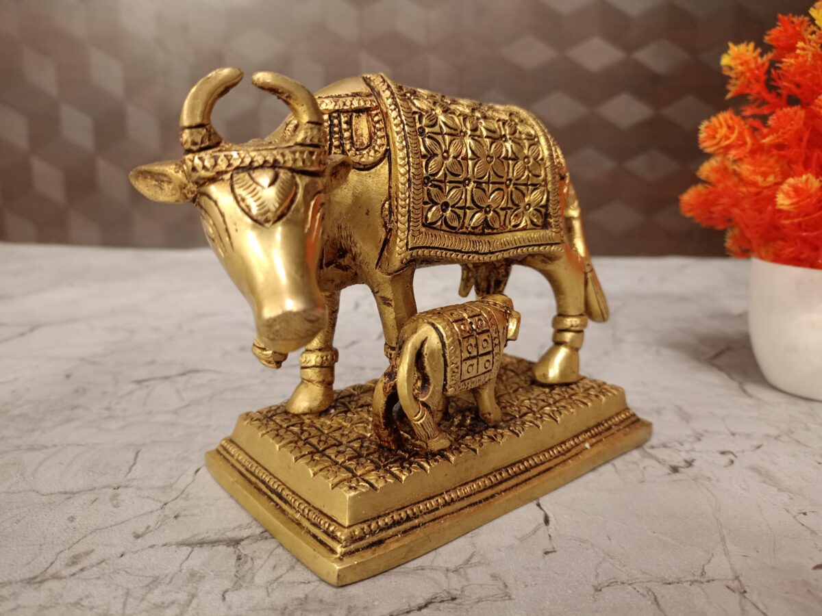 brass cow calf idol pooja gift coimbatore india1 scaled