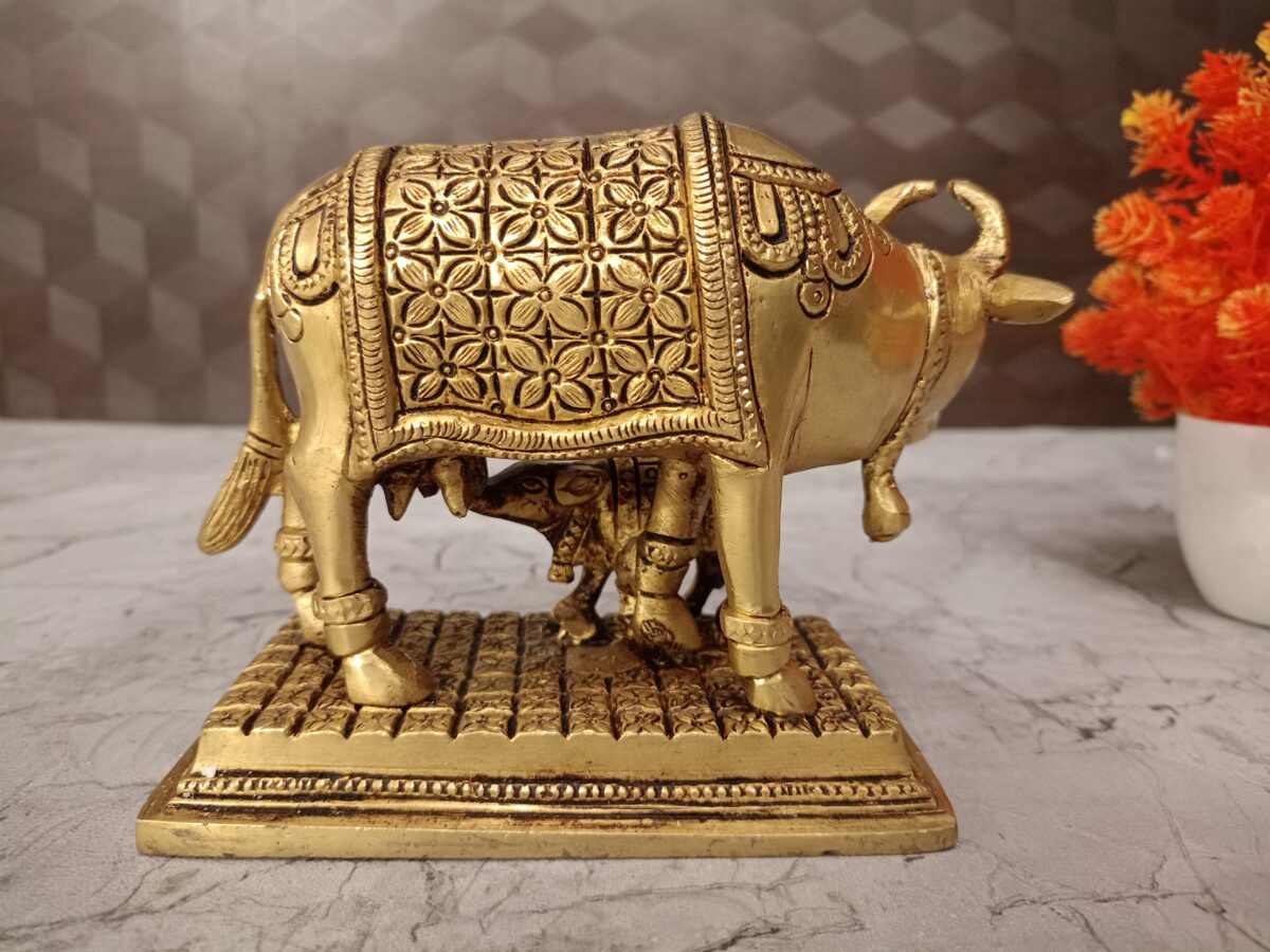 brass cow calf idol pooja gift coimbatore india3 scaled