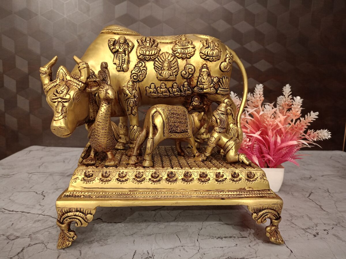 brass cow calf idol pooja gift vgopcart coimbatore india1 scaled