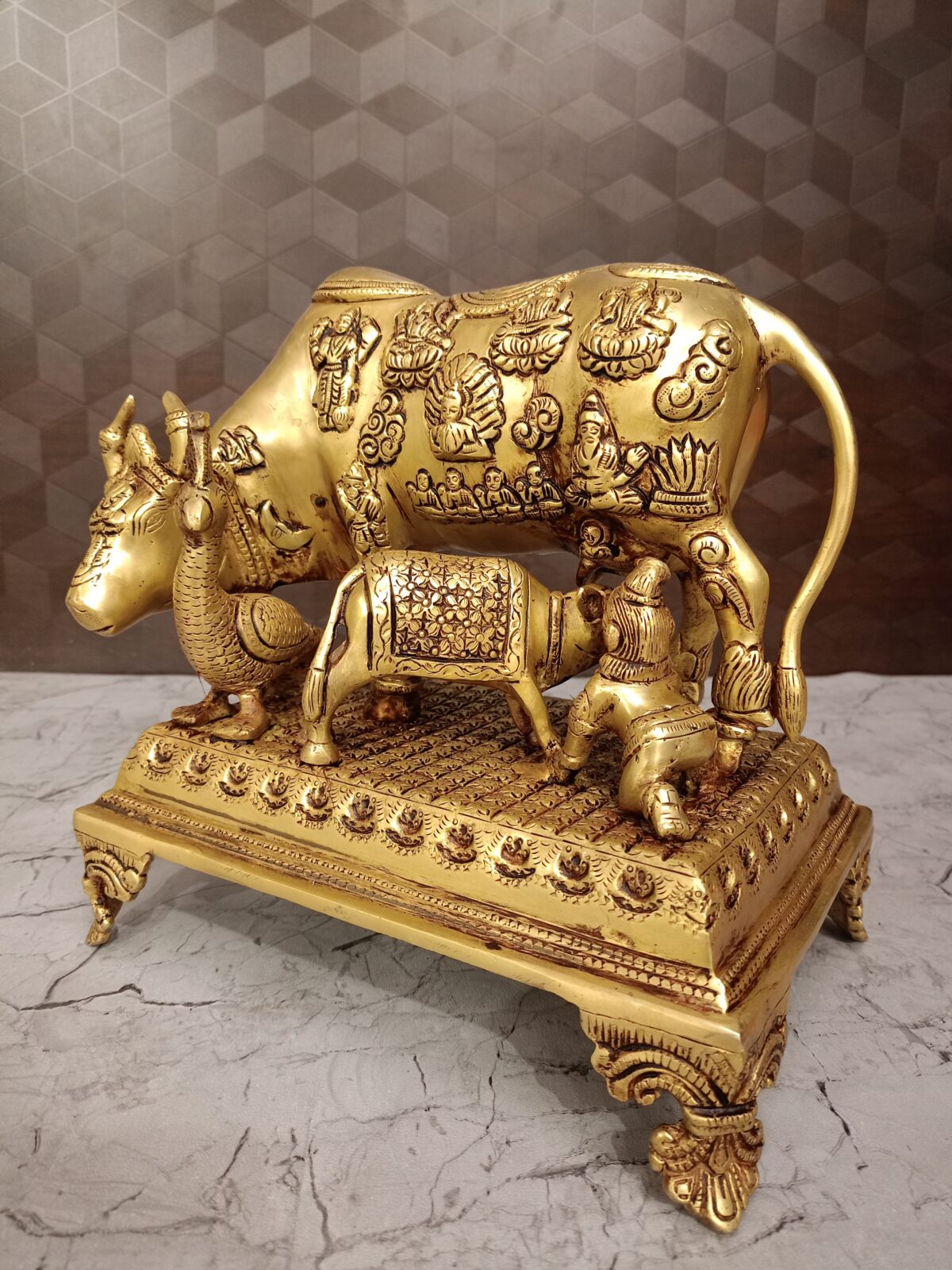 brass cow calf idol pooja gift vgopcart coimbatore india2 scaled