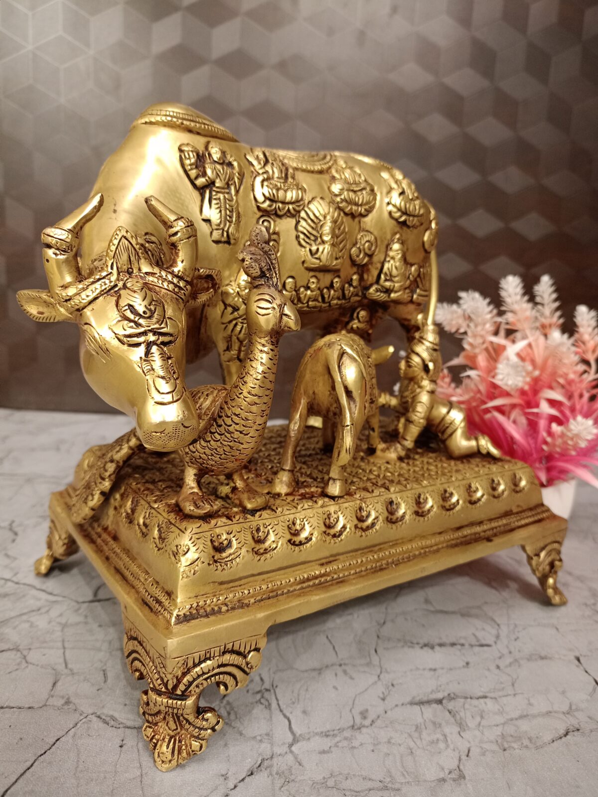 brass cow calf idol pooja gift vgopcart coimbatore india2 2 scaled