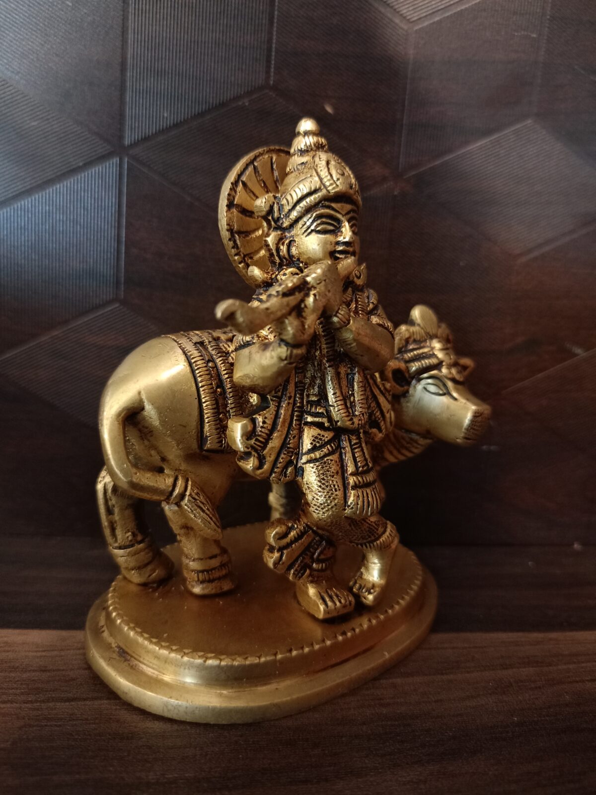 brass cow krishna idol pooja gift vgocart coimbatore india scaled