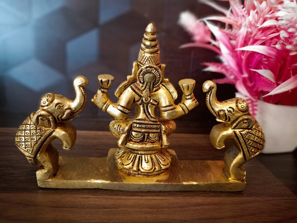 brass gajalakshmi idol pooja gift vgocart coimbatore india scaled