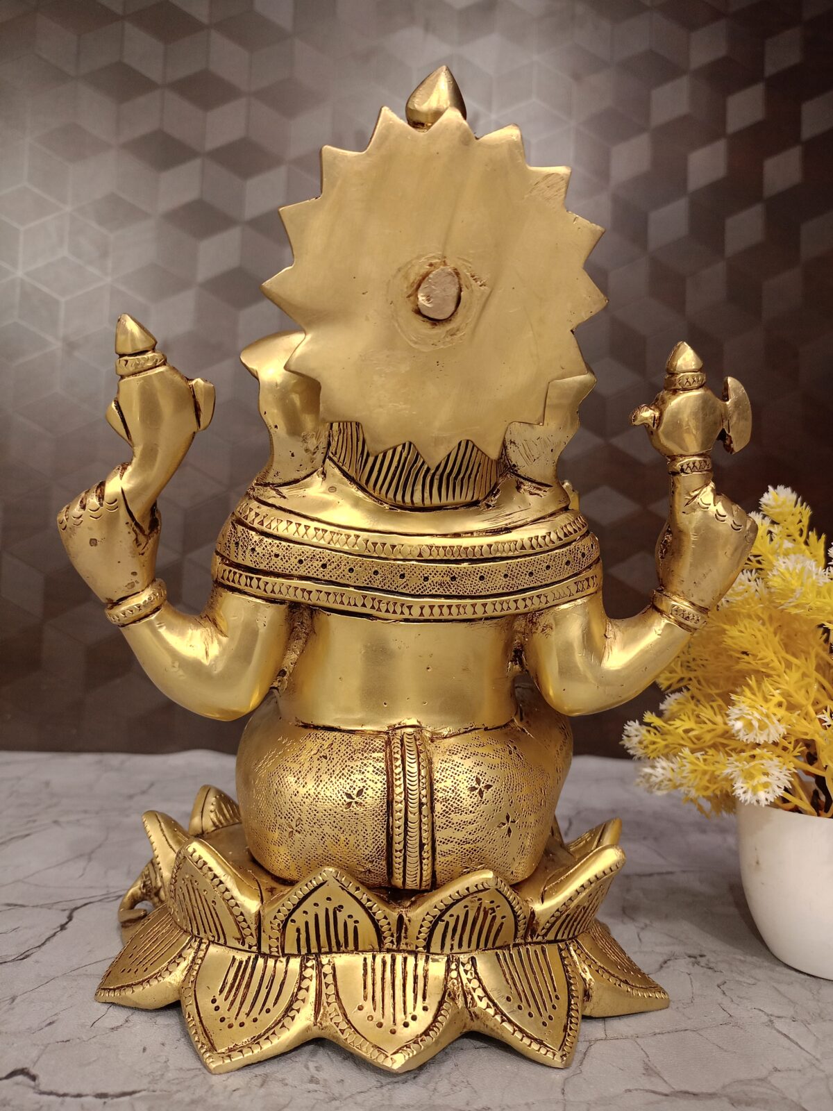 brass ganesha sitting lotus idol pooja gift vgocart coimbatore india3 scaled