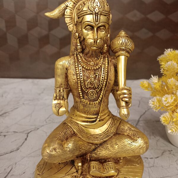 Buy Brass Hanuman Sitting Statue 9"