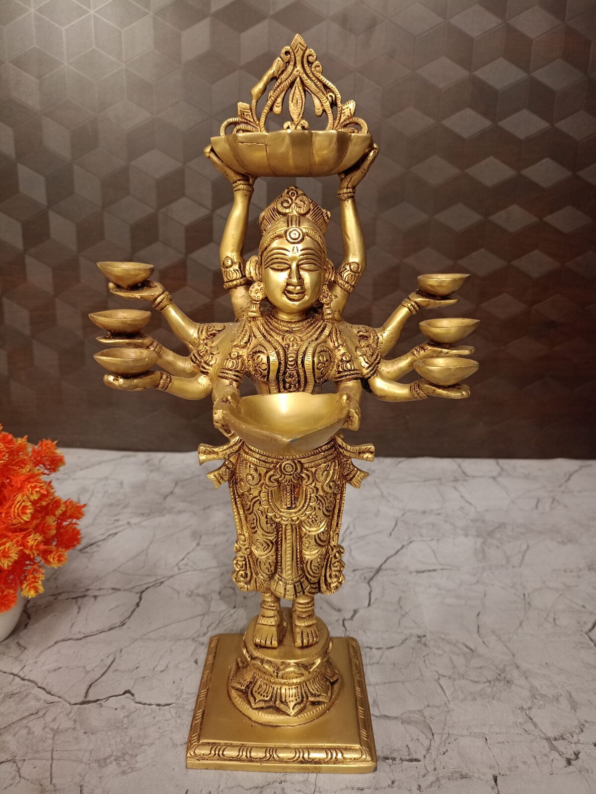 brass paavai diya pooja gift antique coimbatore india scaled