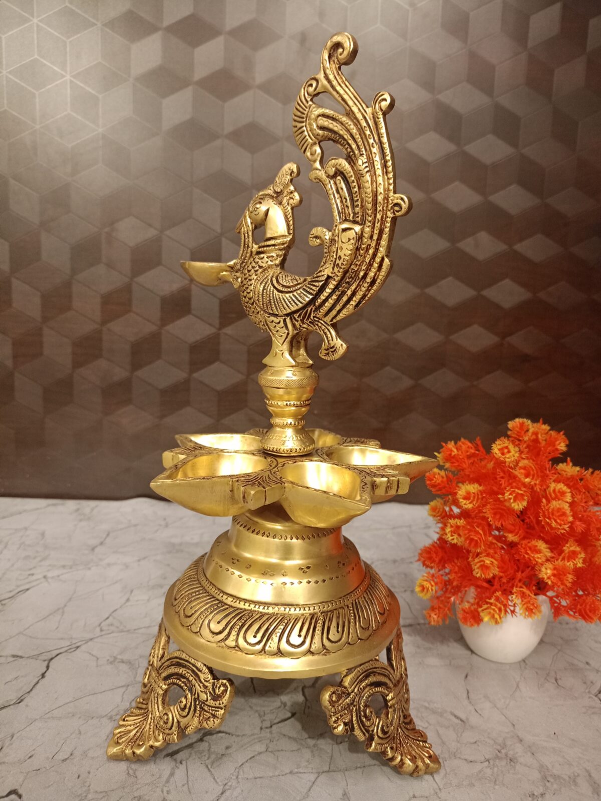 brass peacock diya big antique gift pooja vgocart coimbatore india2 scaled