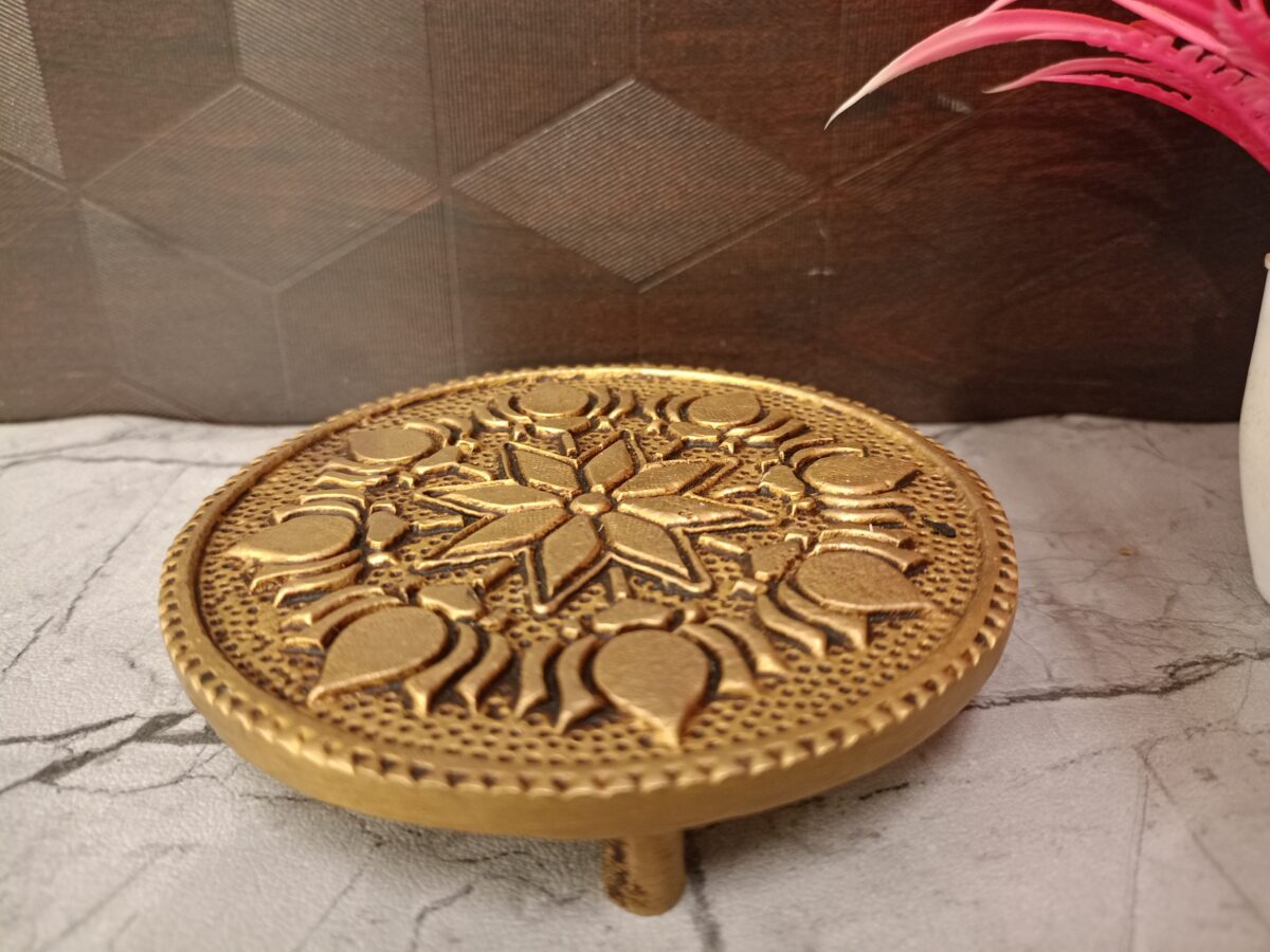 brass round chowki stand pooja home decor vgocart coimbatore india scaled