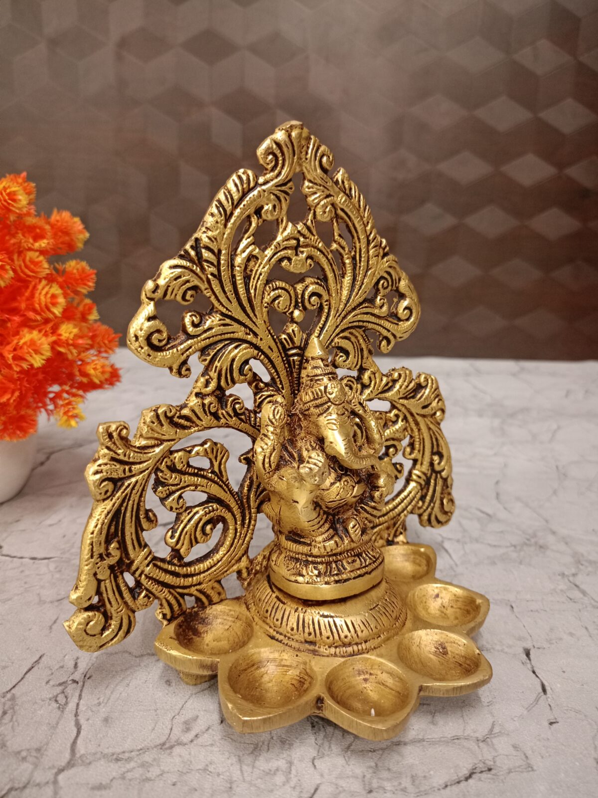 brass designer arch ganesha idol pooja gift vgocart coimbatore india1 scaled