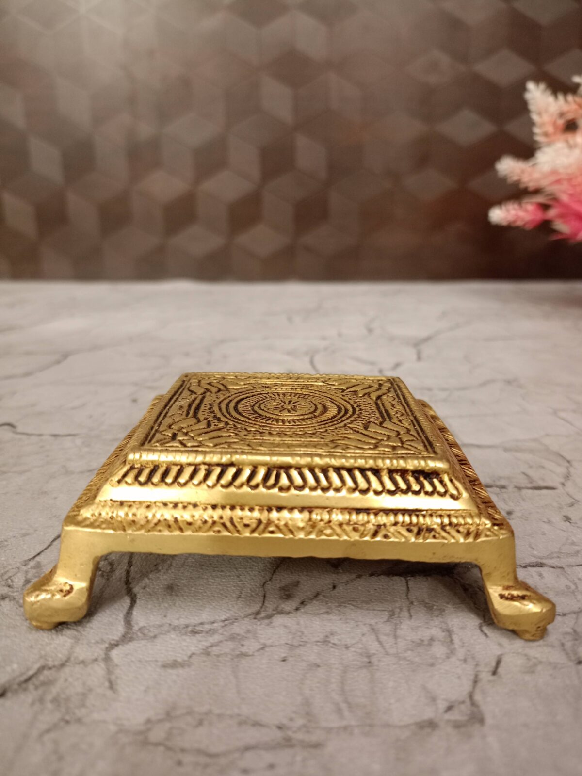 brass flower chowki stand pooja home decor vgocart coimbatore india scaled