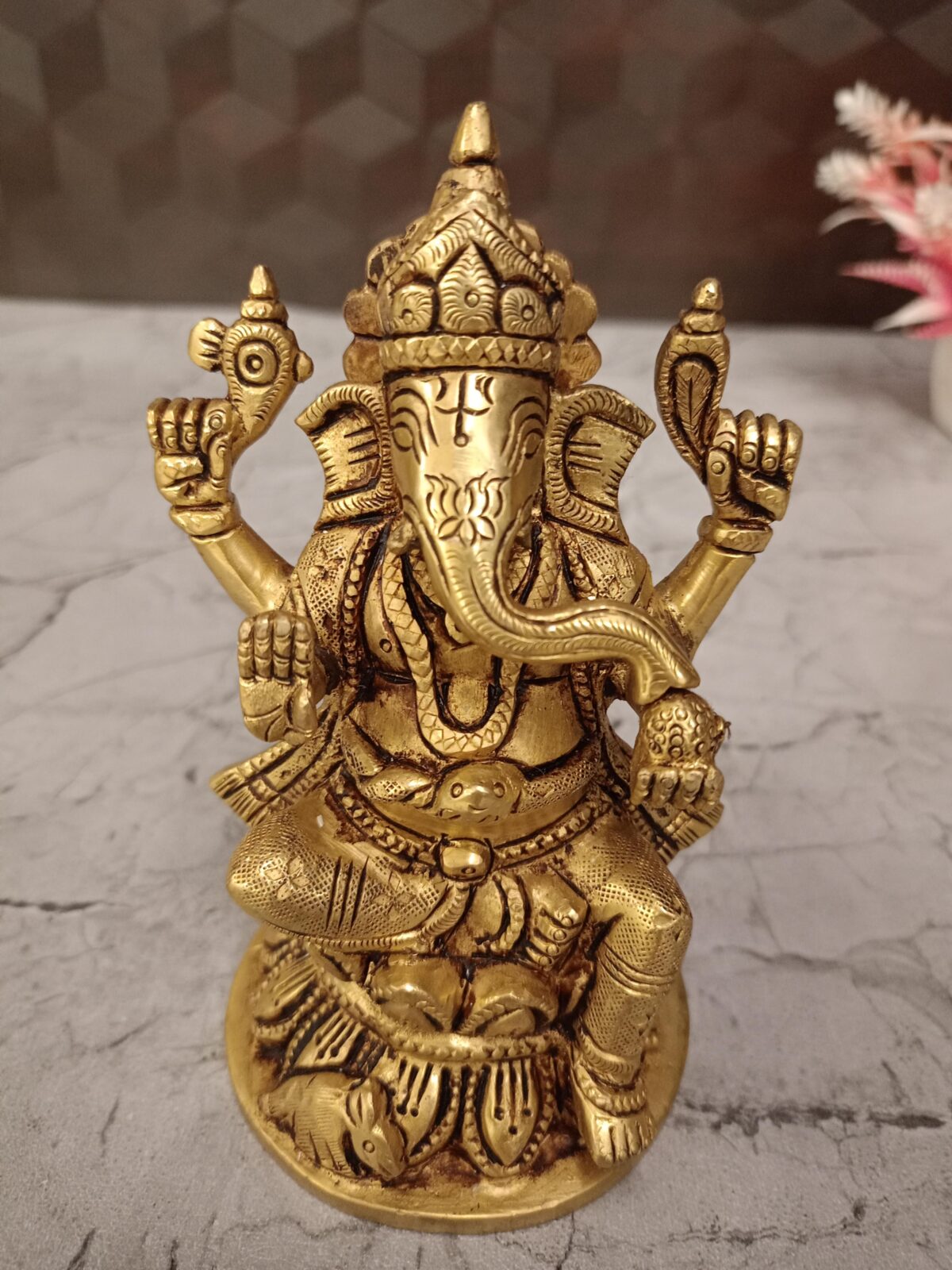 brass ganesha idol lotus base vgocart coimbatore india1 scaled