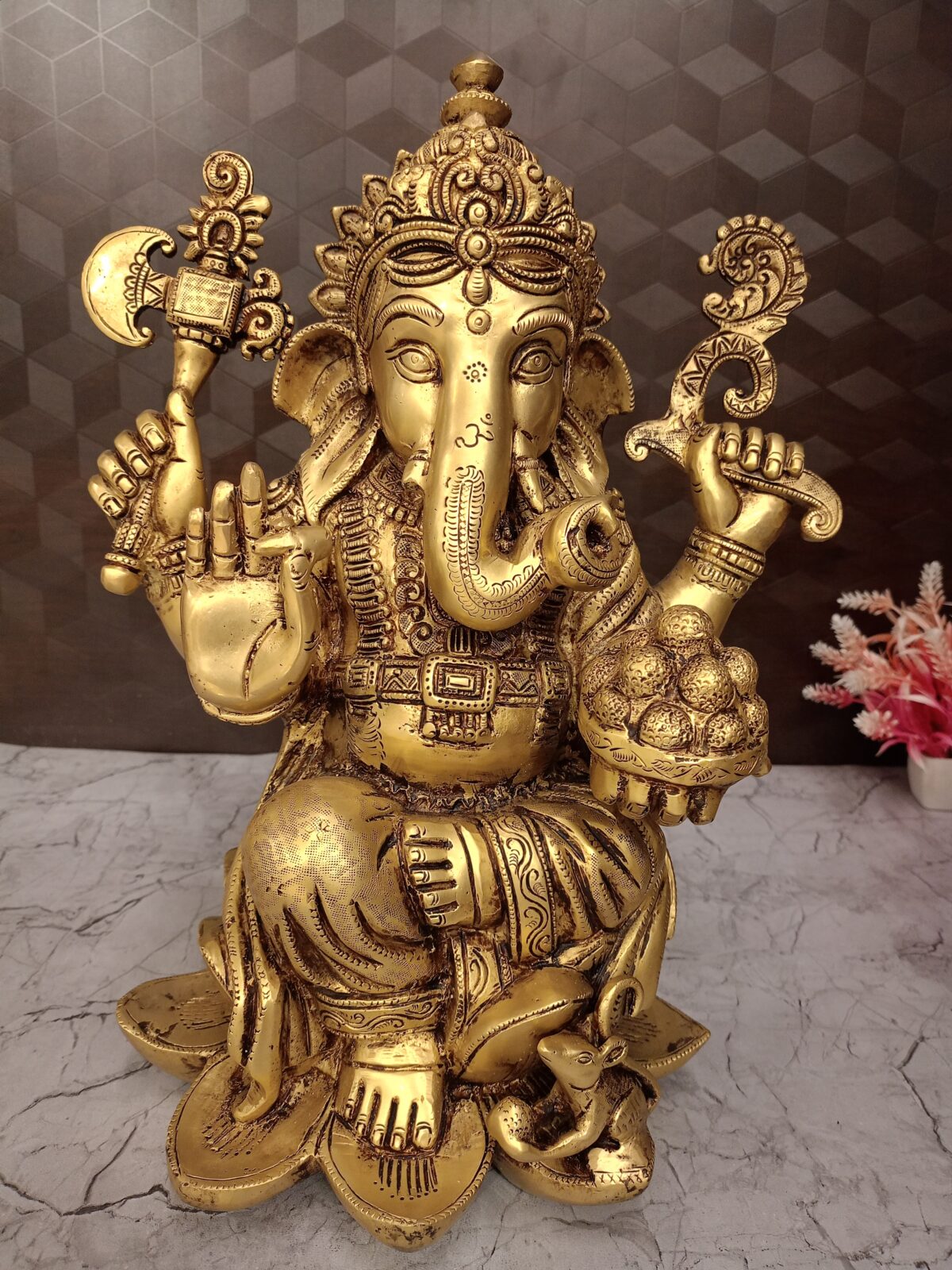 brass ganesha laddu idol pooja gift vgocart coimbatore india1 scaled