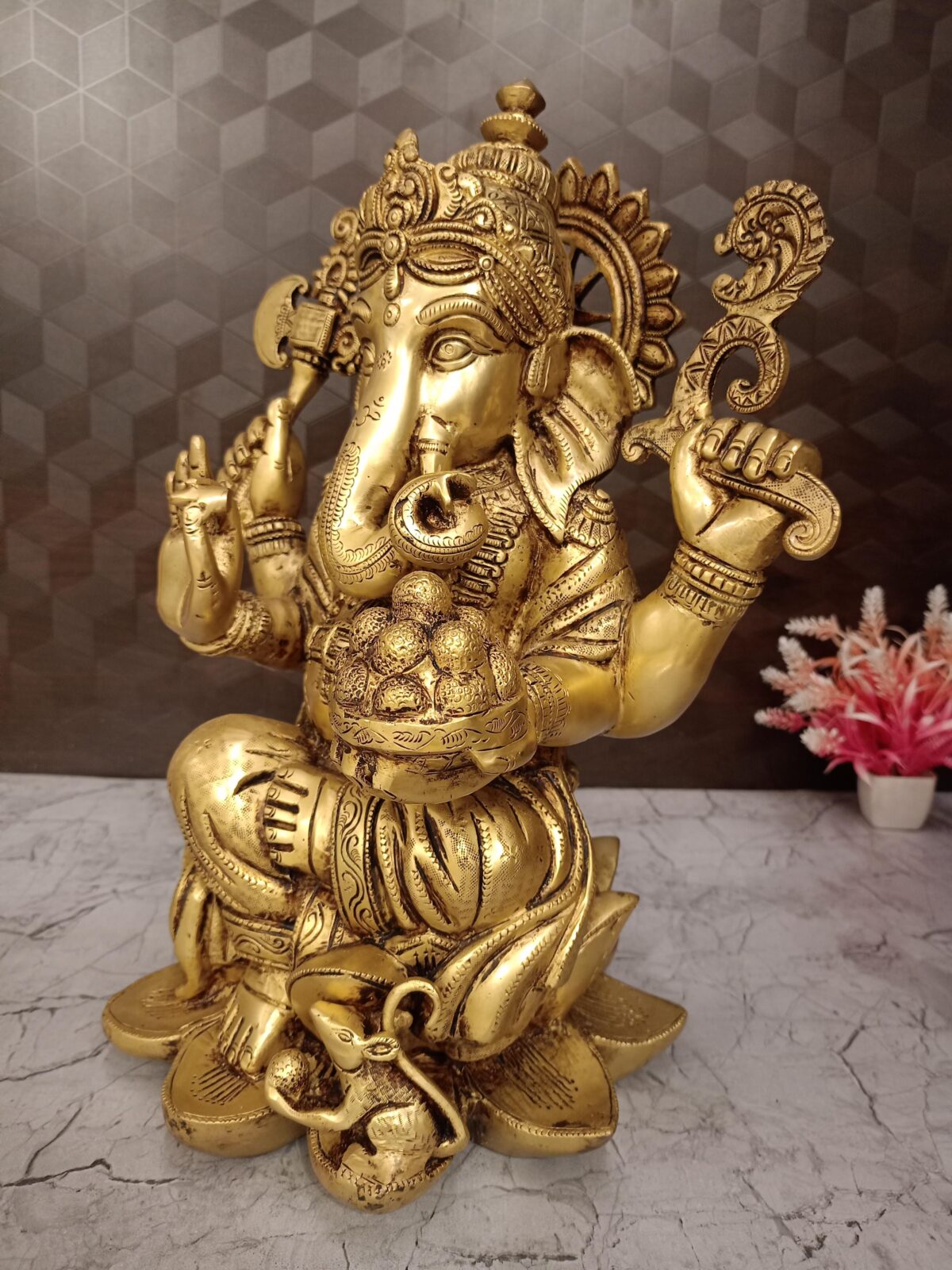 brass ganesha laddu idol pooja gift vgocart coimbatore india2 scaled