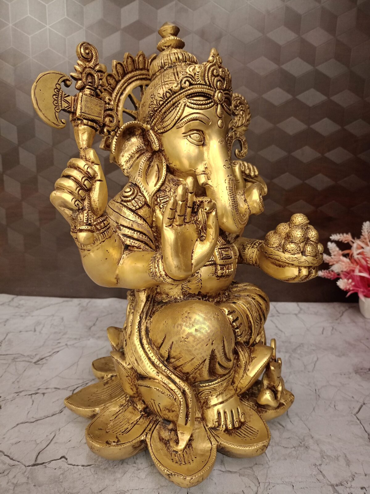 brass ganesha laddu idol pooja gift vgocart coimbatore india3 scaled