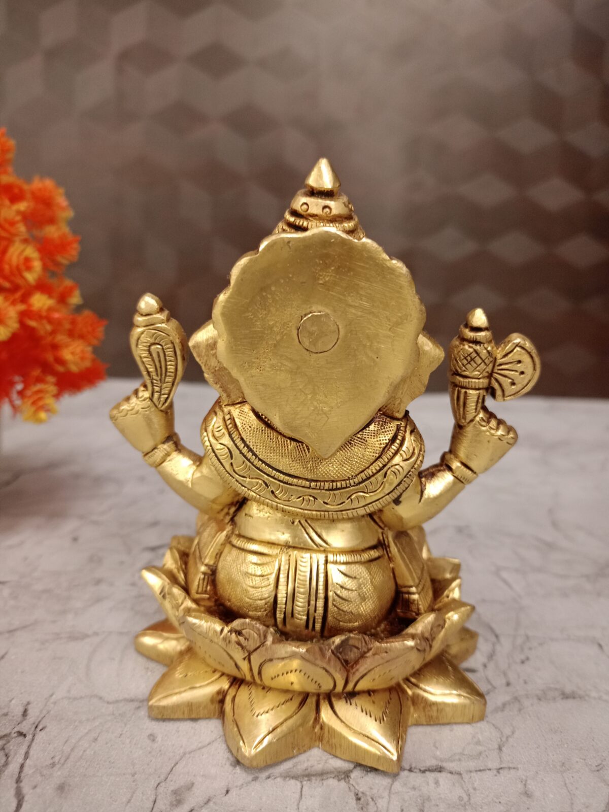 brass ganesha lotus base idol pooja gift vgocart coimbatore india scaled