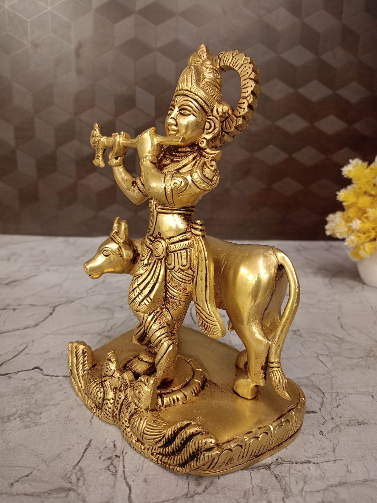 brass krishna idol cow pooja gift coimbatore india1 scaled