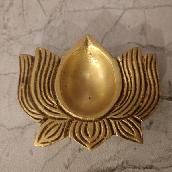 Buy Brass Lotus Design Diya For Pooja & Home decor