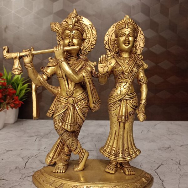 Buy Brass Radha Krishna Statue 10" For Wedding Gift