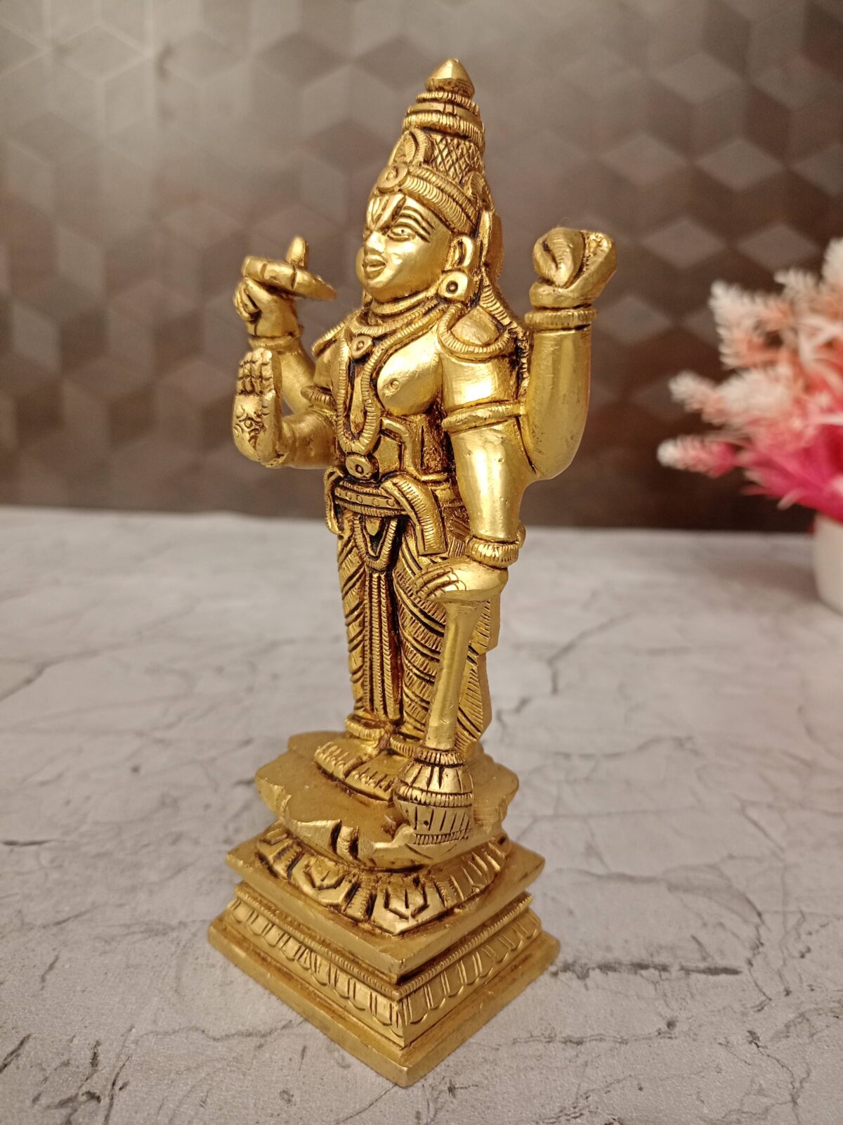 brass vishnu idol pooja gift antique handcraft vgocart coimbatore india scaled