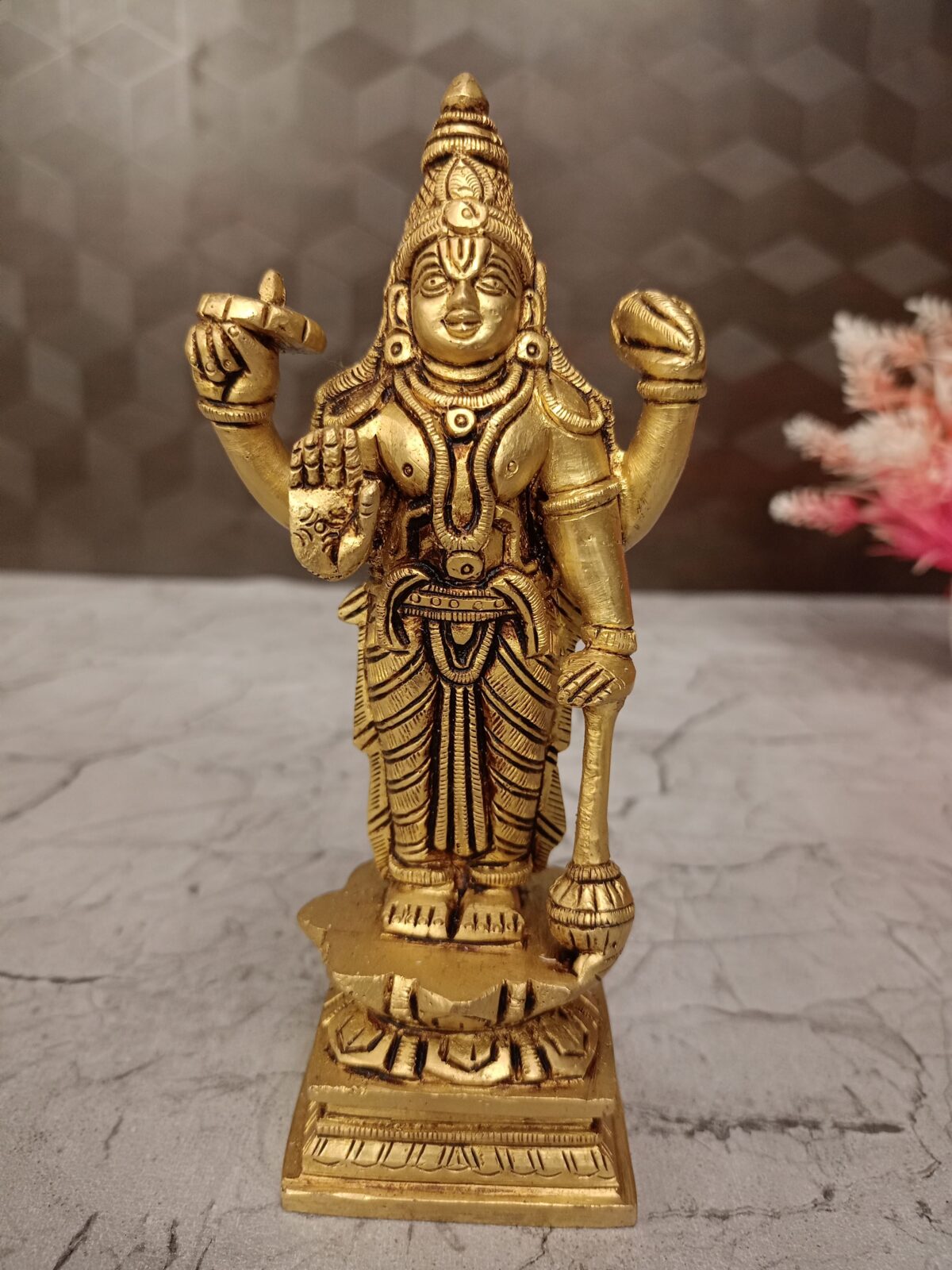 brass vishnu idol pooja gift antique handcraft vgocart coimbatore india2 scaled