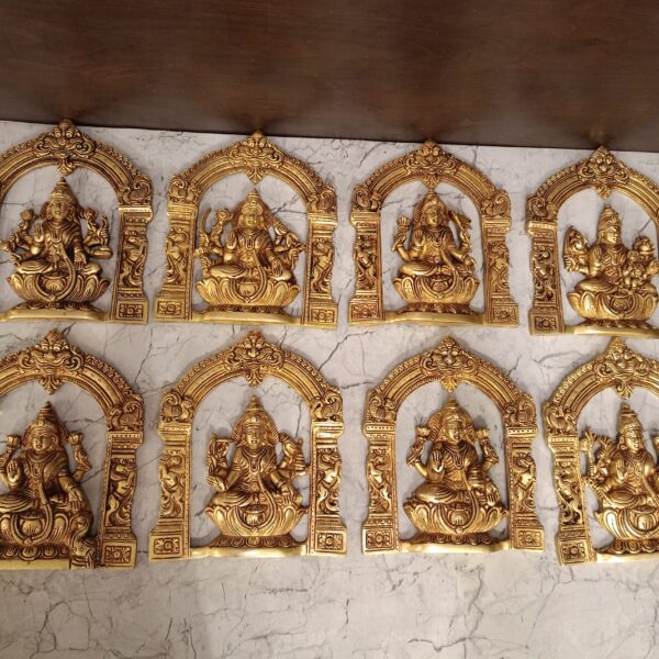 Buy Brass Ashtalakshmi Set Door Panel For Pooja , Decor 9"