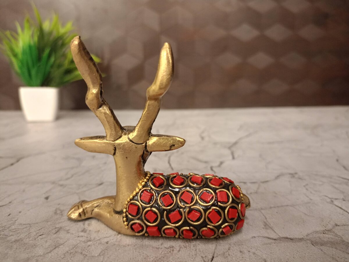 brass big stone deer gift home decor vgocart coimbatore india1 scaled