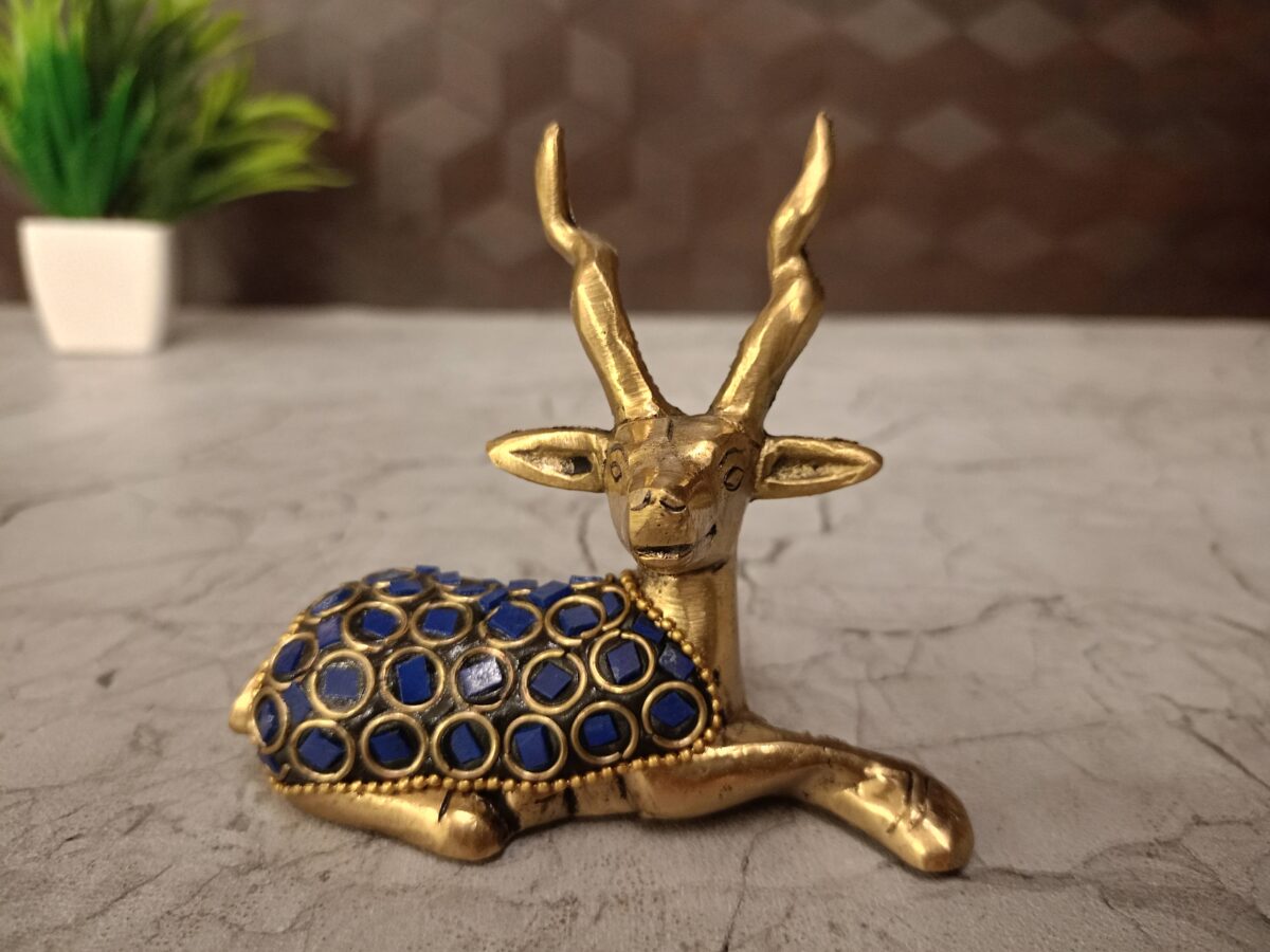 brass big stone deer gift home decor vgocart coimbatore india2 scaled